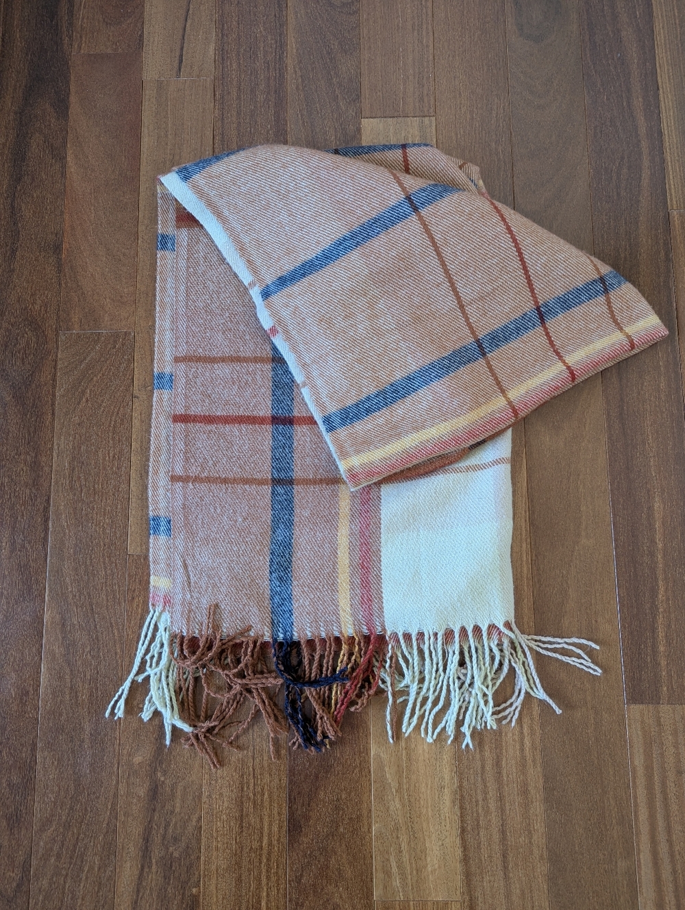 Plaid Scarf With Fringes